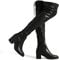 DREAM PAIRS Stivali sopra Il Ginocchio da Donna con Gambo Lungo in Pelle Scamosciata Caldi al Ginocchio con Tacco a Blocco,Size 38,Nero/Pu,Laurence-E