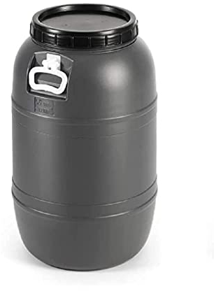Mugar - Bidons de 65 litres en PVC - Homologués pour usage alimentaire - Avec fermeture hermétique à vis et poignées - Bidon alimentaire gris