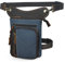Herren Canvas + Leder Motorrad Reiten Tasche Beinbeutel Beintasche Außenbeintasche Hüfttasche Drop Leg Tasche FB211-6 (X-211-11-Blau)