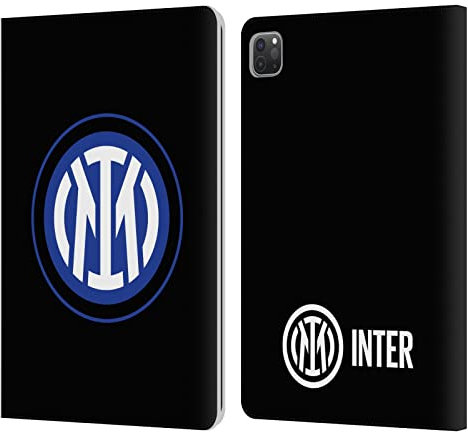 Head Case Designs Licenciado Oficialmente Inter Milan Logo On Black Insignia Carcasa de Cuero Tipo Libro Compatible con Apple iPad Pro 11 2020/2021 / 2022