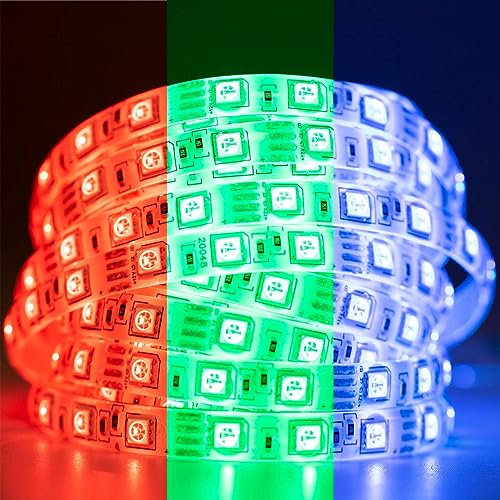Lumiled LED Streifen 5M, 300 LEDs 12V RGB Farbwechsel 72W LED Strip SMD LED Band IP65 wasserdicht 3960 lm Selbstklebend Lichtband für Innenbereich Heim Küche Schlafzimmer Deko, ohne Netzteil