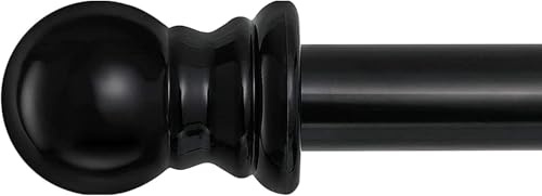 Barcetine Extra Long Curtain Rods 120-Inch to 200-Inch - 1 Inch Heavy Duty Curtain Rod for Large Windows,Blackout Farmhouse Drapery Rods with Brackets for Bedroom,Outdoor Patio,Sliding Door - Black