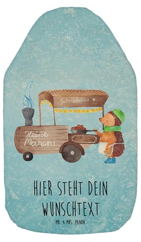 Mr. & Mrs. Panda Personalisierte Wärmflasche Igel Maronen - Personalisierte Geschenke, Winter, Personalisiertes Wärmekissen, Wärmflaschenbezug mit