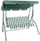 OHS Garden Swing Seat Bench, 3 Seater Garden Swing Chair Relaxing Comfy Outdoor Hammock Bench with Adjustable Canopy Cushioned Seats, Green/White Stripe