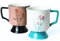 Erkundpresso. Kaffeetassen Set 400ml, 2er Set mit 100% Handbemalte Tulpen&Orchidee, Dickwandige Mokkatasse mit Henkel - Tassen aus Hochwertigem Steingut -(Lilarot+Weiß)