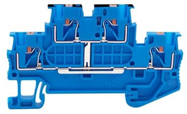 PTTB 1.5/S-PV Bonder equipotenziale a doppio livello Morsettiera su guida Din Push-In PT 1.5mm² 16AWG Connettore elettrico PTTB1.5-PV (Color : Blue, Size : 10 Pcs)