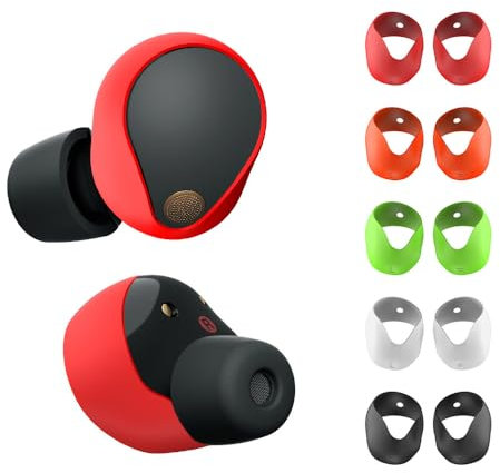 5 Pairs Earbuds Cover Silicone Ear Caps for Sony WF-1000XM5 Anti-Slip Headphones Protective Cover Ear Tips Dust Cap Sweat-Proof Ear Cushions