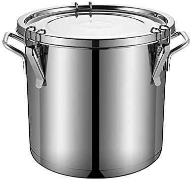 KLUFO Pentola Per Stufato Con Coperchio Pentola Grande Pentola, Secchio Sigillato In Acciaio Inossidabile 304, Per Alimenti, Grande capacità, Adatto A Tutti I Fornelli, 30Cm(20L) (Colore : Argento