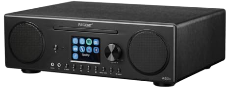 Regent i450s Lecteur CD Radio Internet WiFi Spotify Connect/AUX/USB/Bluetooth – Poste Radio: Enceinte, CD Player, Hi-FI, FM - Home Stéréo - Alarme Double, télécommande (Noir)