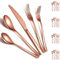 Silverware Set 20 Pieces Service for 4, ReaNea Rose Gold Flatware Set, Titanium Plating Cutlery Set Include Dinner Knives, Dinner Spoons, Dinner Forks, Teaspoons, Salad Forks, Dishwasher Safe
