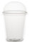 Commerline 50 Stück 500 ml Smoothiebecher inkl. Domdeckel mit Schlitz, Smoothie Plastikbecher to go, Trinkbecher + Domdeckel mit Öffnung, Dessertbecher, Bubble tea becher, Kunststoffbecher