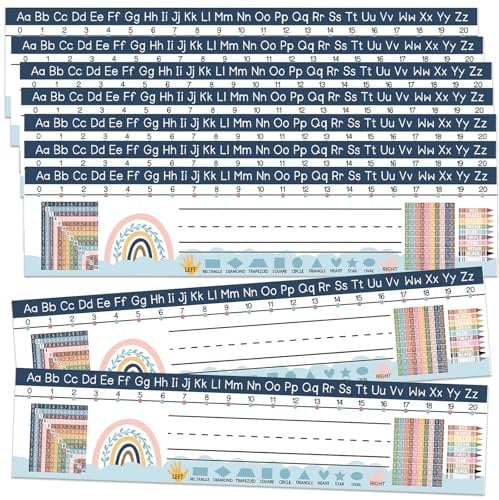 NAESM 30 Pcs Vintage Teacher/Student Desk Name Plates for Classroom, Kindergarten, Number Lines, Name Tags