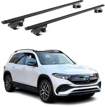 OMAC Dachträger für Mercedes EQB X243 2022-2026 Aluminium Schwarz | TÜV geprüft, bis 90 kg Traglast, T-Nut-Befestigung, für Standard-Dachreling geeignet, Querträger, Grundträger