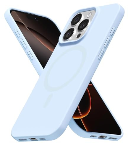 LoeoeL for iPhone 16 Pro Case Silicone Mag Safe, Compatible with Magsafe Ultra Slim Thin Magnetic Phone Case for Women Girls, Soft Rubber Gel Matte TPU Solid Color Minimalist Cover, Light Blue