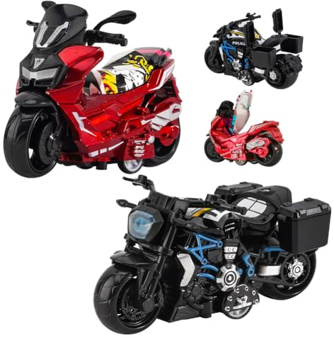 SHDIEHJFMLDH Lot de 2 jouets moto alliage - Modèle voiture - Cadeau anniversaire éducatif