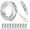Lot de colliers de serrage réglables en acier inoxydable 304 - 5 m - Avec 10 pinces à vis - Pour réservoir, refroidisseur, tuyau d'eau