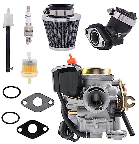 BenTsD Kompatibel mit 139QMB-Vergaser mit Luftfilter-Ansaugkrümmer für 49 cc 50 cc GY6 4-Takt-Scooter Taotao Go Kart Moped PD18J-Motoren