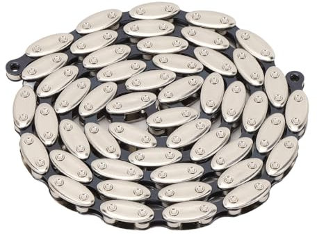 NIZUUONE Bikes' Chain, Single Speed Manganese Steel 100 Links Retro Bikes' Chain with Buckle for Fixed Gear BMX Bikes
