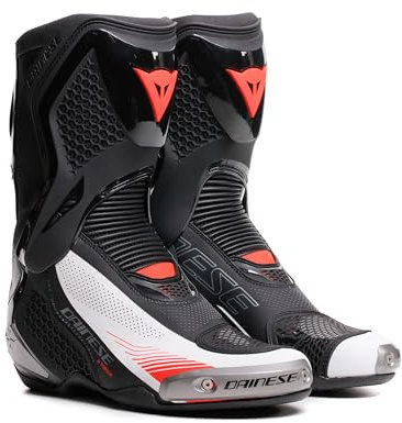 Dainese Stivali da moto Torque 4 Air Boots Stivali da corsa, Black White Red Fluo, 45 EU