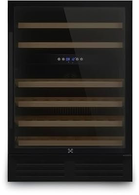 LES PETITS CHAMPS Vinoteca doble zona 46 botellas CAVCEDB46,Temperatura regulable de 5°-22 °C,Sistema no frost,Puerta con cristal anti-UV,Luz LED,Silenciosa,Sistema anti-vibración,Color Negro