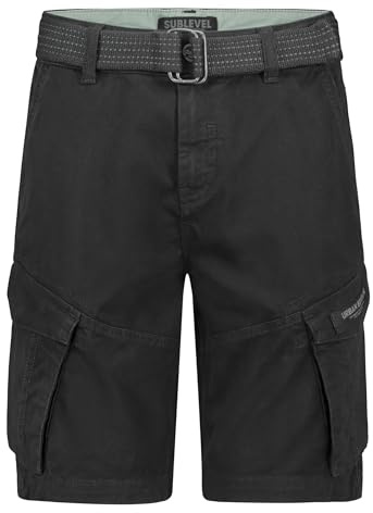 Sublevel Herren Sweat Jeans Shorts – Kurze Denim Jogginghose mit Stretchbund Kordelzug Washed Look – Bequeme Sommer Freizeit Shorts Casual Streetwear Regular Fit W29–W42
