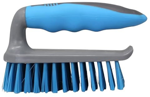 Best House | Scrubbing Brushes | Non-Slip Soft Grip Handle | Grey Blue | 1Pc | Heavy Duty with Stiff Bristles | Household Cleaning Brush for Indoor & Outdoor, Bathroom, Kitchen, Carpet, Floor