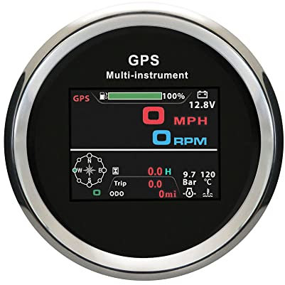 ELING 10 in 1 Multifunktionales Messgerät mit Stundenzähler LCD Digital 85 mm GPS Tachometer Kraftstoffstand Ölpresse Voltmeter RPM Messgerät für Autos Navi Limousine