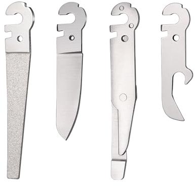 Roxon FT12 Build Your Own Multitool Accessory for Flex Multitool (4 pcs A Set Included Short Diamond File & Short Sheepsfoot Blade & Short Scissors & Bottle & Can Opener) Replaceable Tools