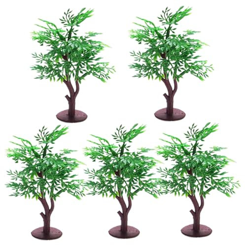 5pcs Mini Arbres, Arbres de modèle en Plastique Artificiel, pavillon Multi-Usure à Faible Entretien pour Le Bricolage de Construction de Paysage modèle de Paysage, Vert, Jouets