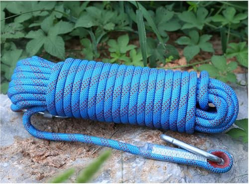 Corde D’Escalade De 12 Mm 10 M (32 Pieds) 20 M (66 Pieds) 30 M (98 Pieds) 50 M (164 Pieds) 100 M (328 Pieds) 200 M De Corde D’Escalade Statique avec 2 Crochets en Acier