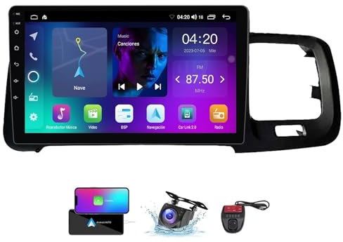 ZZPHKK Android 13 Autoradio für Volvo S60 V60 2011-2020 mit Carplay Android Auto, 9 Zoll Auto Stereo Radio mit Carplay Android Auto Bluetooth 5.0 GPS FM/RDS Radio SWC Rückfahrkamera(NF-2)