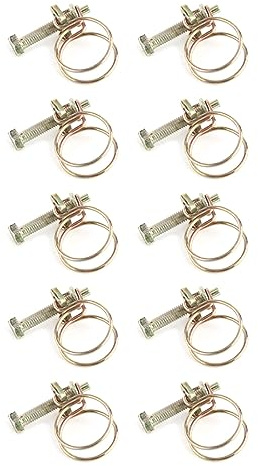 Riuulity Colliers de Serrage Réglables à Double Fil pour Tuyau, 10 Pièces, Zingués pour Fixation de Plomberie à Clamp/Holder (19 mm (16-19))