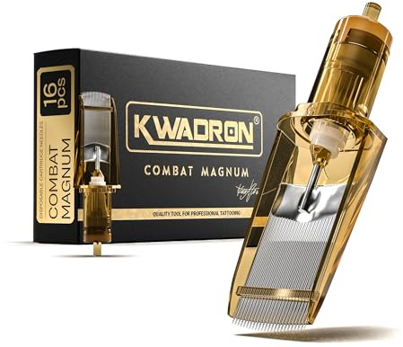 Kwadron - Tattoo Nadeln Set Cartridges 16 Stück #10 0.30mm Combat Magnum - Long Taper, 30/49CMGLT - Tattoo Zubehör, Supplies Cartridge Machine Pens - Viele Versionen, spezielles Kunststoffgehäuse