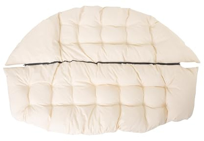 PATIO Beige Hängesessel Auflage für 2 Personen 175 x 105 cm Hängekorb Kissen Outdoor & Indoor 2tlg.
