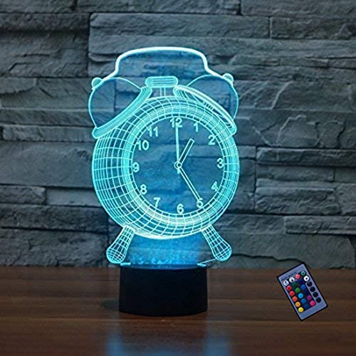 Kreative 3D Wecker Nacht Licht 16 Farben Andern Sich Fernbedienung USB-Strom Touch Schalter Dekor Lampe Optische Täuschung Lampe LED Lampe Tisch Kinder Brithday Weihnachten Geschenke