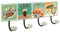 Lashuma USA Blechschild Kleider Hakenleiste, 4er Wandgarderobe 40x15,5 cm, Wohnzimmer Wandhaken Retro Motiv Breakfast