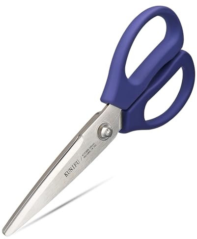 KUNIFU Heavy Duty All Purpose Kitchen Scissors, Blue Stainless Steel Kitchen Shears, Come Apart Dishwasher Safe