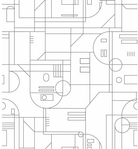 RoomMates Star Wars R2D2 Geometric Grey Peel & Stick Wallpaper by, RMK11786RL
