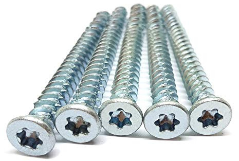 JeCo Fensterrahmenschrauben Fensterschrauben - 7,5 x 112mm - Mit Senkkopf - Eine Packung = 100 Stück