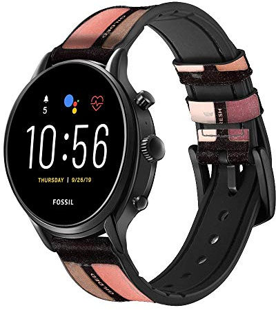 Lip Palette Cinturino in pelle e silicone Smartwatch per Fossil Mens Gen 5E 5 4 Sport, Hybrid Smartwatch HR Neutra, Collider, Womens Gen 5 taglia (22mm)