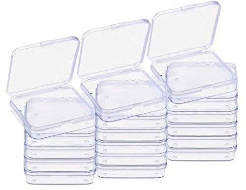 Gebildet 18 Packung Leere Mini-Aufbewahrungsbehälter aus Transparentem Kunststoff mit Deckel für Kleine Gegenstände und Andere Bastelprojekte