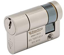 Sterling ESN1145 TS007 BS1 Cylindre de porte européen 1 étoile approuvé par la police en nickel satiné 11 x 45 mm (56 mm)