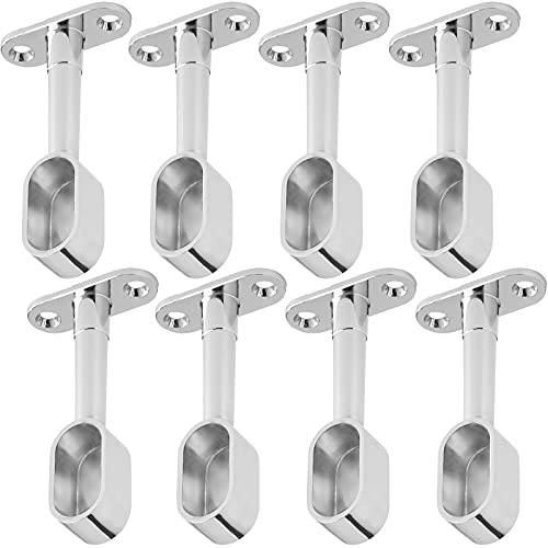 SOTECH 4 Paar (8 Stück) Schrankstangenhalter Endstück | für ovale Kleiderstangen 30 x 15 mm Chrom poliert höhenverstellbar 84 - 112 mm Kleiderstangenträger Schrankrohrlager