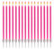 16 Bougies Anniversaire Longues Fines & Supports - Taille 12 cm x 0,5 cm - Couleur Rose fuchsia