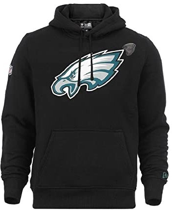 New Era Sweater – Philadelphia Eagles – American Football Fanbekleidung – schwarz – Kapuze Teamlogo – mit CapSpin Pin - XXL
