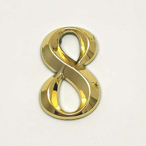 3D Modernes Selbstklebendes Hausschild Zahlen Türschild Schild Golden 5 * 3cm ABS Aufkleber Haus Außenadresse Galvanisierte Ziffer für Yard Street Mailbox Bin Wetterfest Anti-Rost (8)