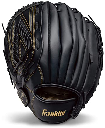 Franklin Sports Baseball + Softball Glove - Field Master Baseball + Softball Mitt - Adult + Youth Glove - Men's + Women's Baseball + Softball Gloves - Left Hand Throw - 13 - Gold