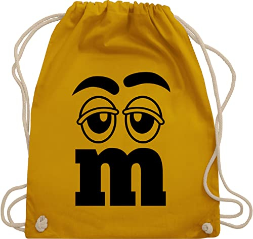Turnbeutel Rucksack - Karneval & Fasching - Taschen - M und M Figuren Aufdruck M&M - Unisize - Senfgelb - partner faschings beutel wurfmaterial karneval. fasnachts karnewal karneval- costüm kostùm