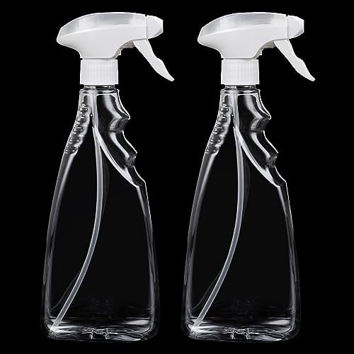 Aselected 2 Pcs Transparent Empty Fine Mist Plastic Spray Bottle 500Ml Water Spray Bottle For Gardening Cleaning Air Freshening Hair Sprayer