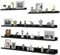 RLAVBL Wandregal 5er Set, geeignet für Wohnzimmer Schlafzimmer Küche Büro usw, 2 Stück 60cm + 3 Stück 120cm, Schwarz